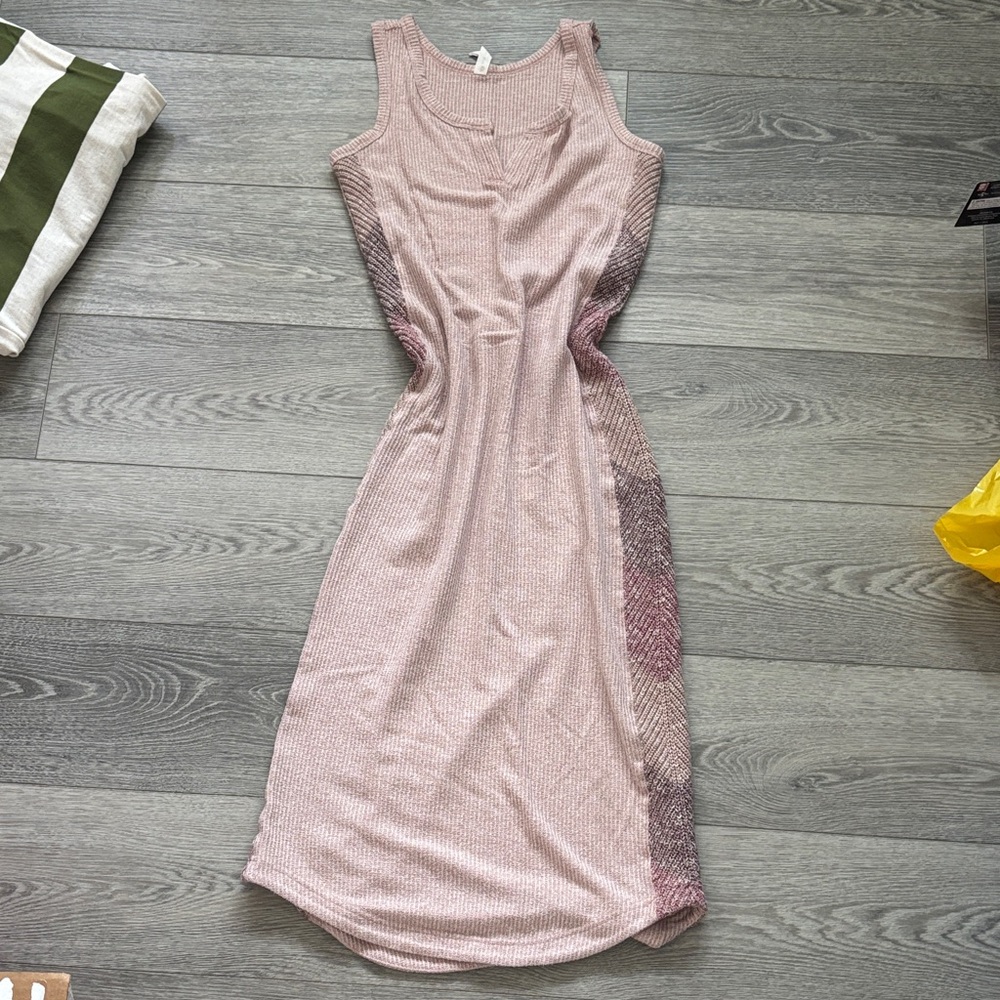 Anthropology knit soft pink dress